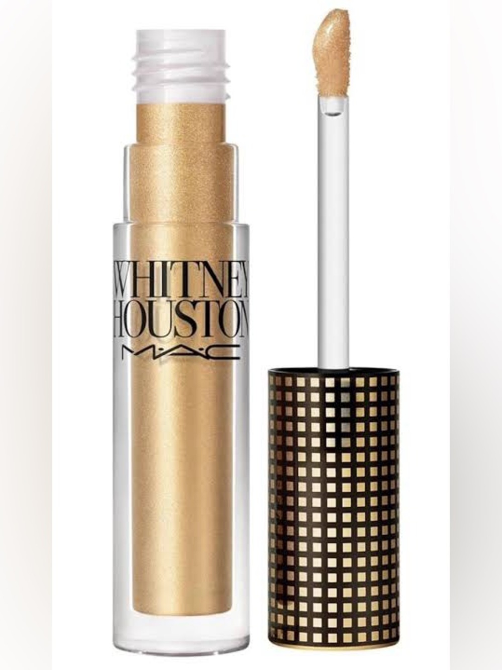 ✨NEW IN BOX MAC Whitney Houston Lipglass in Nippy’s Shimmery Gold
